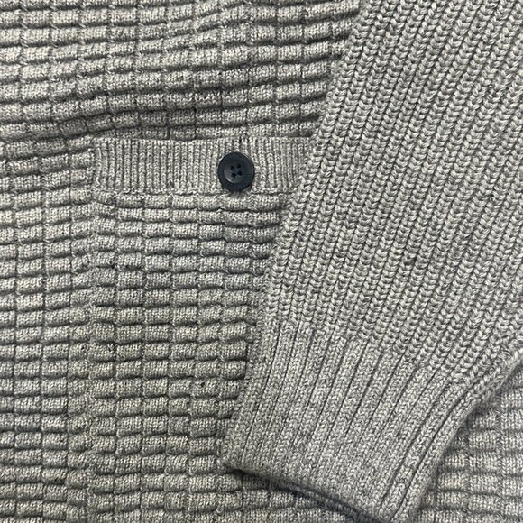 Duluth Trading Co Mens Large Grey Burly Retirement Shawl Collar Cardigan Sweater - Picture 6 of 8